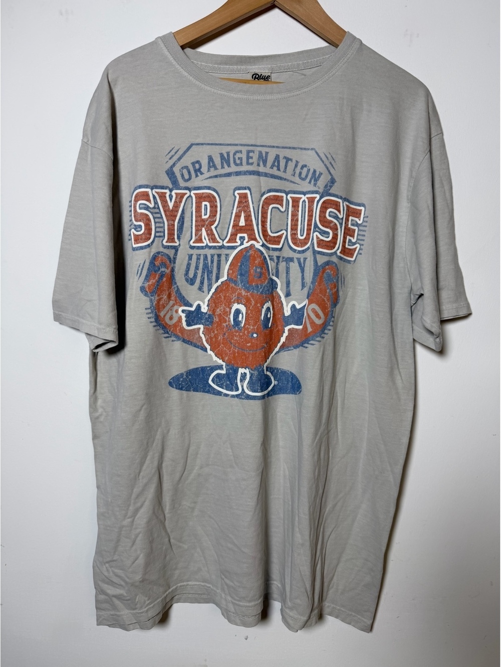 Blue 84 Syracuse University Orange Nation Gray T Shirt men’s large